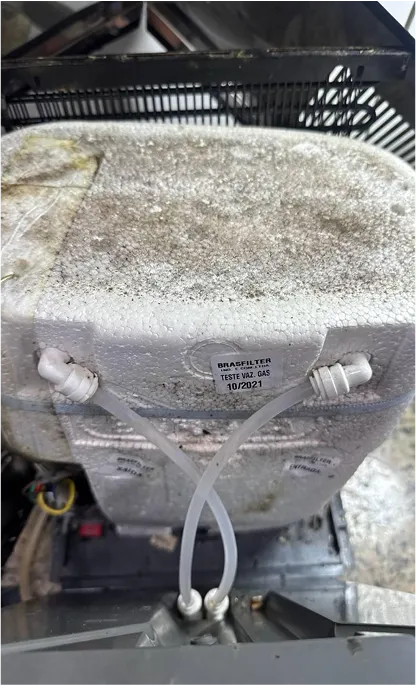 Filtro usado e saturado